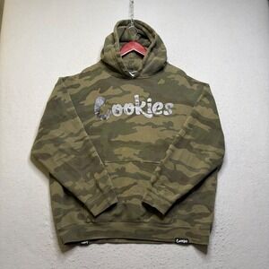 Cookies Hoodie Mens XL Green Camo Original Thin Mint Metallic Logo Y2K SF Skate